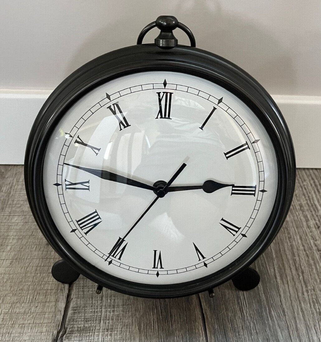 Pottery Barn Bronze Finish Pocket Watch Wall Clock with Stand - 9 in Diameter