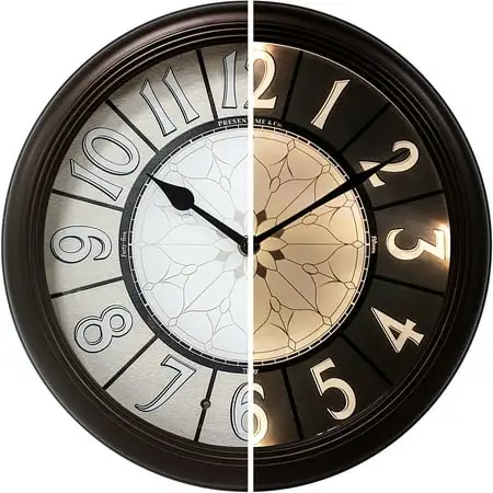 Presen Time & Co 12 . 6 Luminous Farmhouse Clock, Silent no ticking, Oil Rubbed Bronze finish