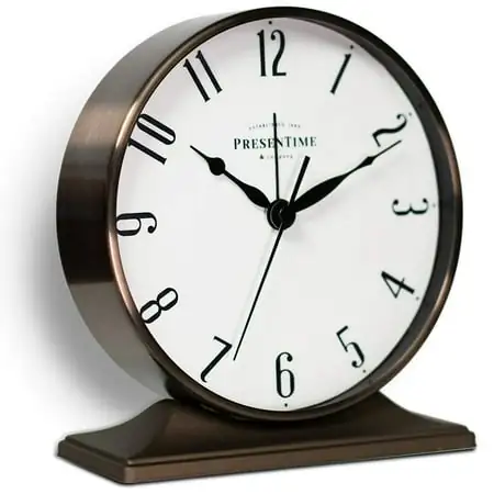 Presentime & Co Lewis Mantel Alarm Clock, Desk and Shelf Clock, Tabletop Decoration, 5 . 5 x 5 photo Presentime & Co Lewis Mantel Alarm Clock, Desk and Shelf Clock, Tabletop Decoration, 5 . 5 x 5
