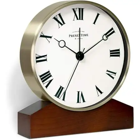 Presentime & Co Mozart Mantel Alarm Clock, Desk and Shelf Clock, Tabletop Decoration, 6 x 5 . 5