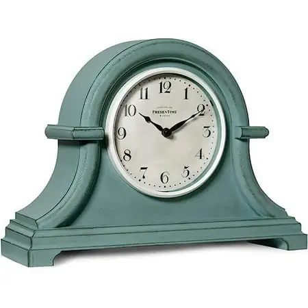 Presen Time & Co Vintage Farmhouse Table Clock Series Napoleon Mantel Clock, 13 x 10 inch, Domed