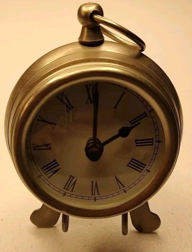 Prestige Table Clock Metal With Stand Tested & Working 3.5"