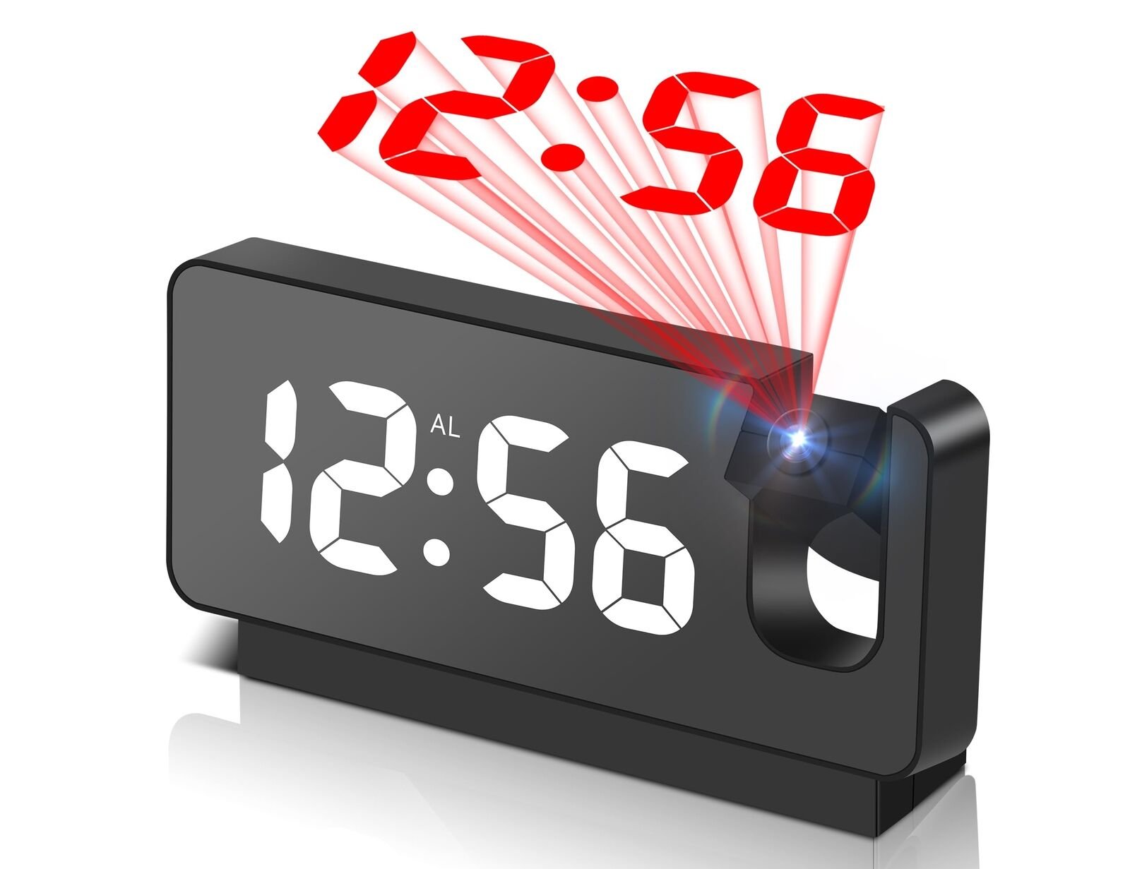 Projection Alarm Clocks for BedroomsLED Digital Clock with 180° Rotatable Pro...