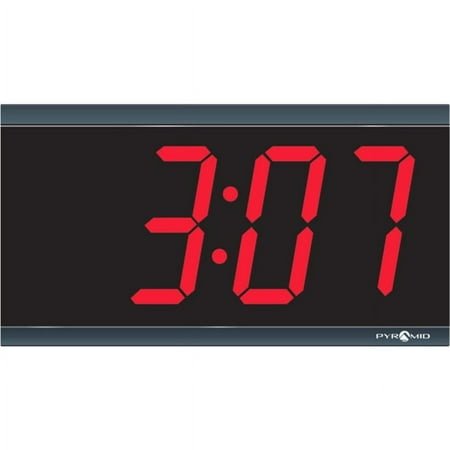 Pyramid 4in x 4 Digit Red LED Digital Wall Clock