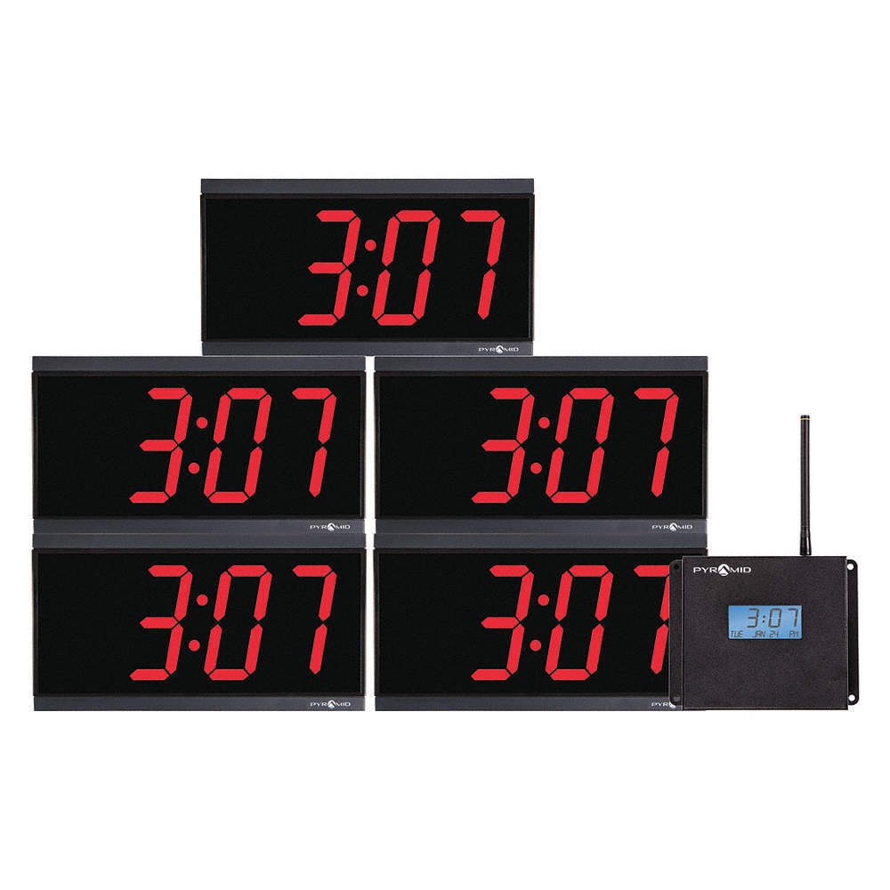 PYRAMID WSCBD-5 Digital Clock Starter Pack,11.5"W,4.5"H 15F570