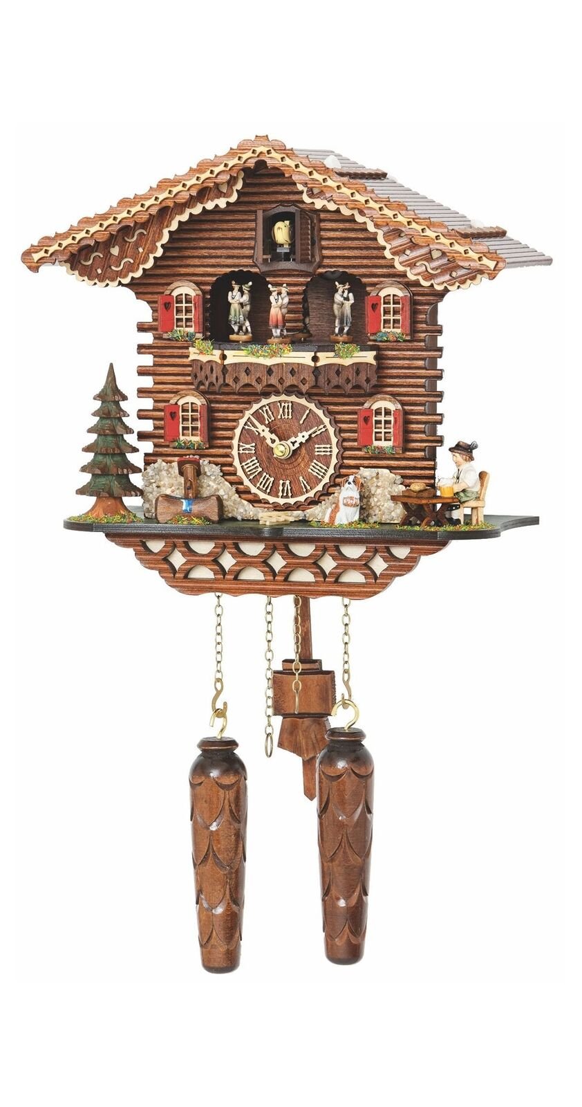 Quartz Cuckoo Clock Swiss House with Music, Turning Dancers TU 4209 QMT HZZG