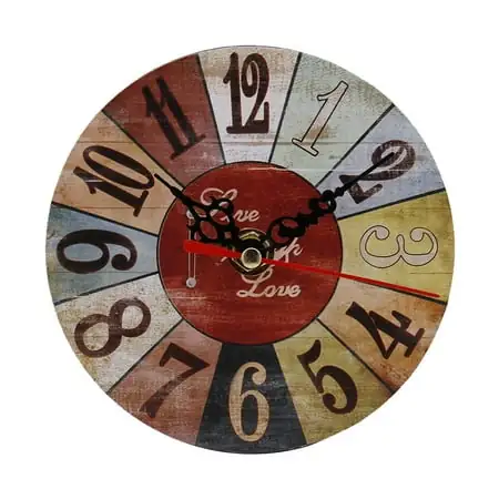 RABBITH Personalized Wall Clock Beach Themed Battery Operated Silent Round Coastal Nautical Clock