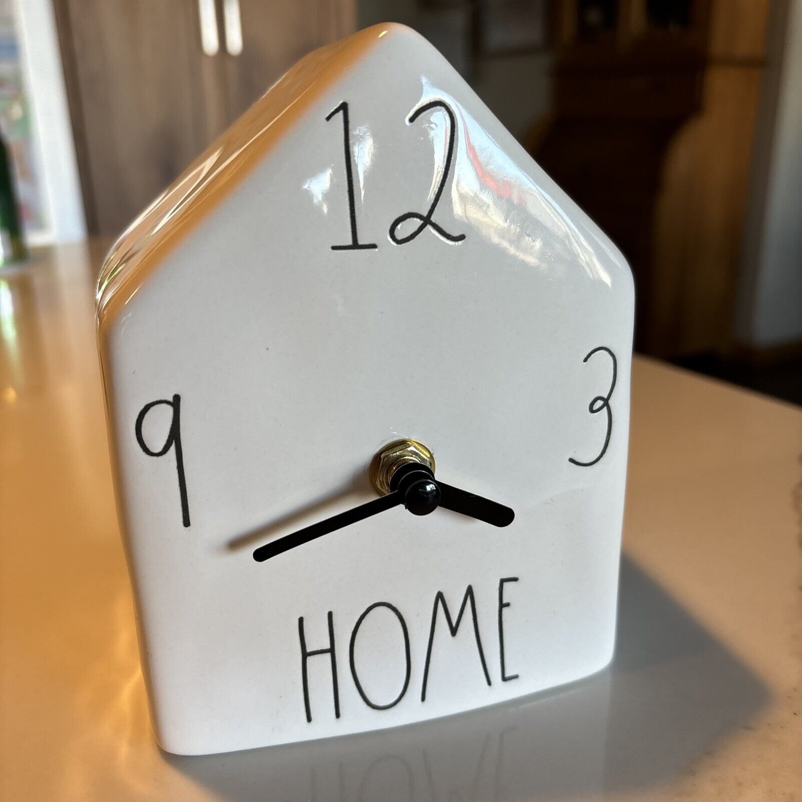 Rae Dunn HOME Clock Birdhouse Style - Farmhouse Pottery - Works As It Should