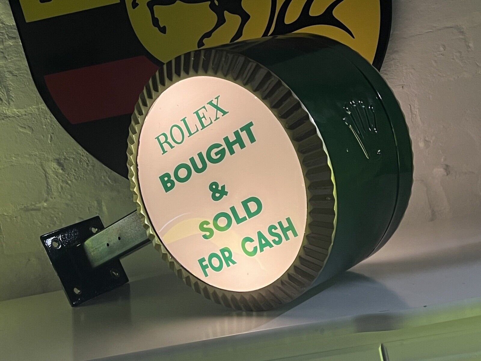 RARE 1980’s AUTHORISED ROLEX DEALER ILLUMINATED SIGN SHOWROOM GARAGE FERRARI