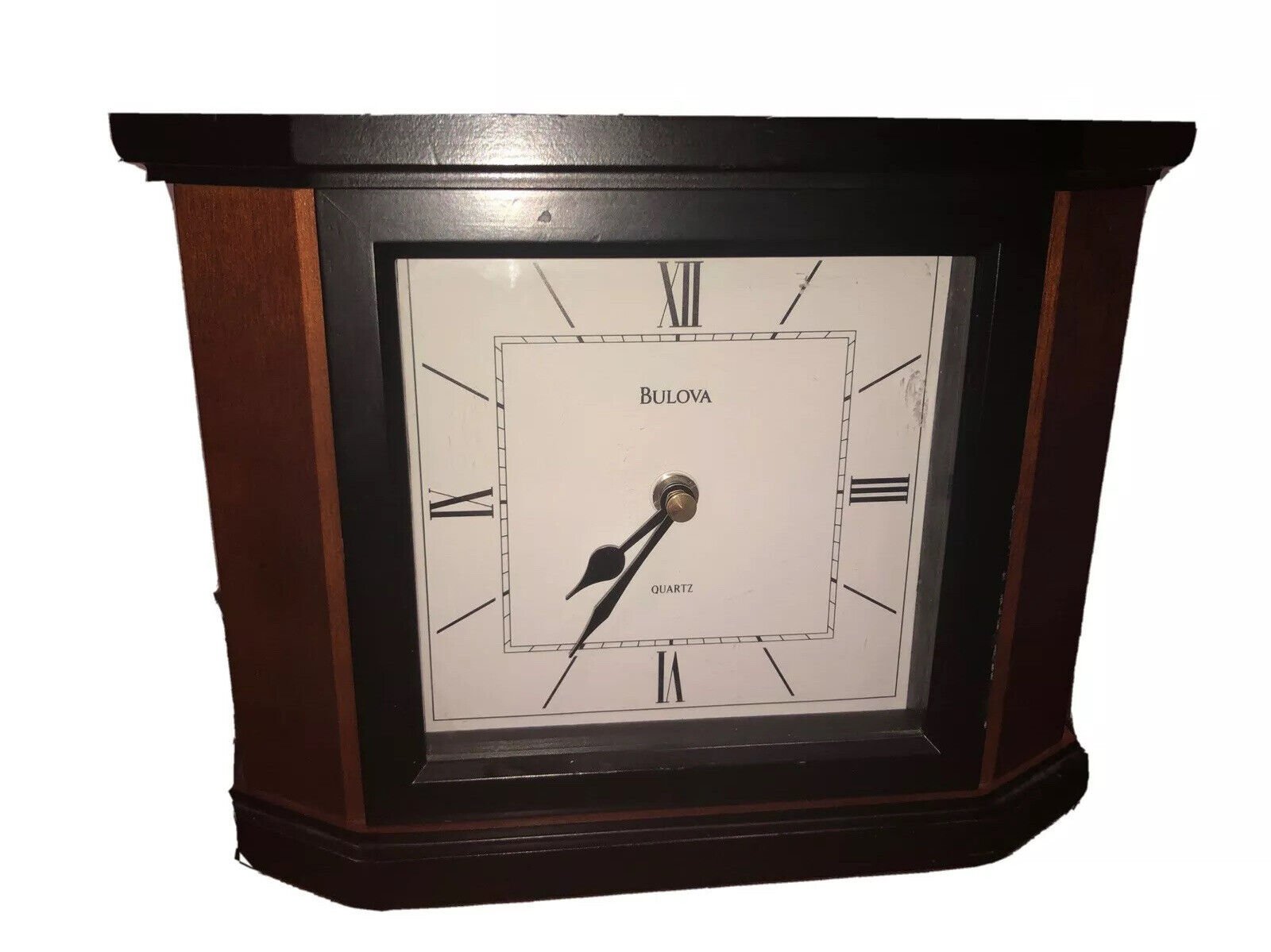 Rare Antique Walnut Bulova Mantle Clock Working Stunning peace