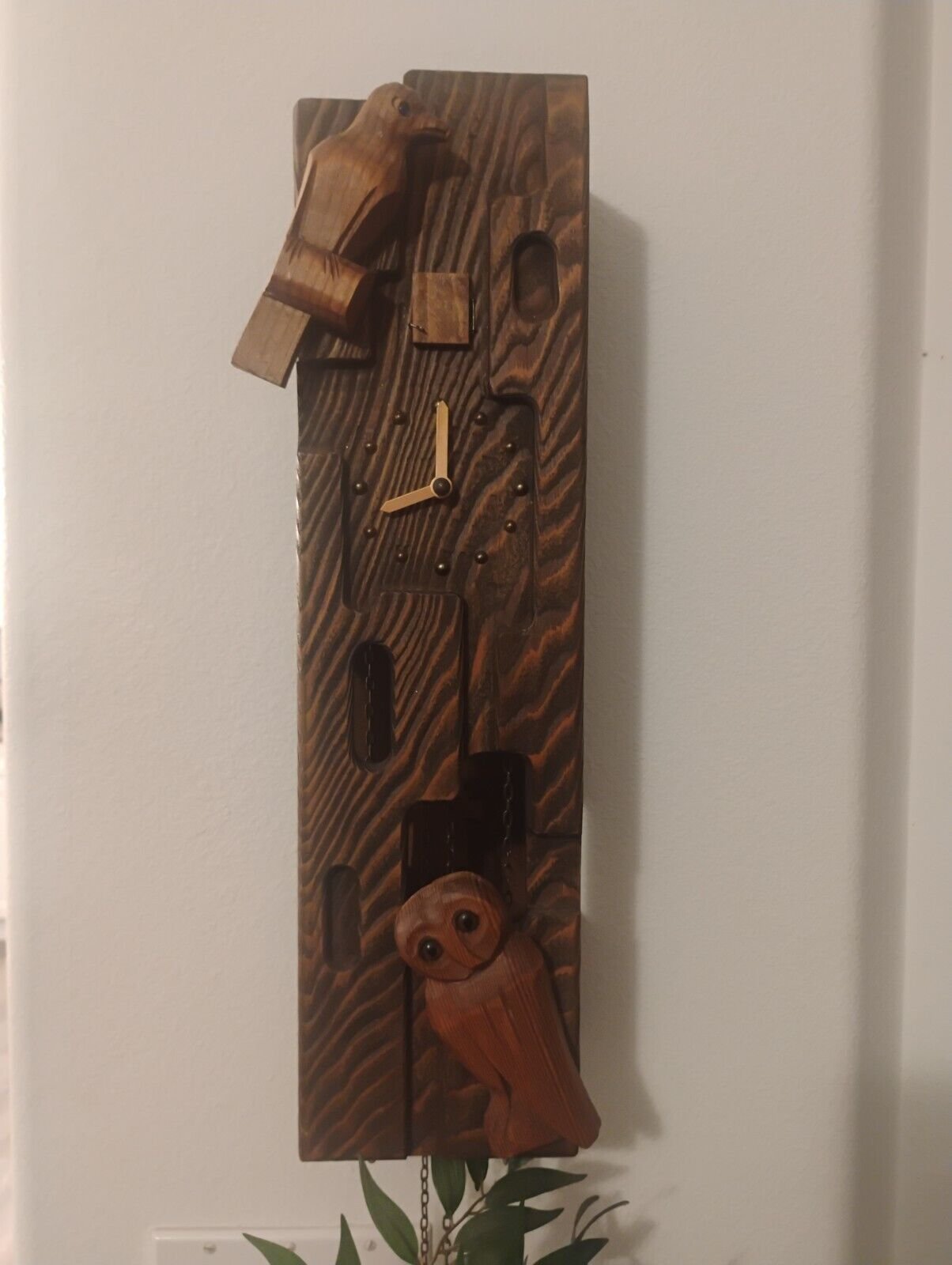 RARE Vintage Hubert Herr Triberg Germany Rectangular Wooden 8 day Cuckoo Clock