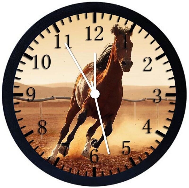 Red Horse Wall Clock 12" Large Personalized option with adding names E360