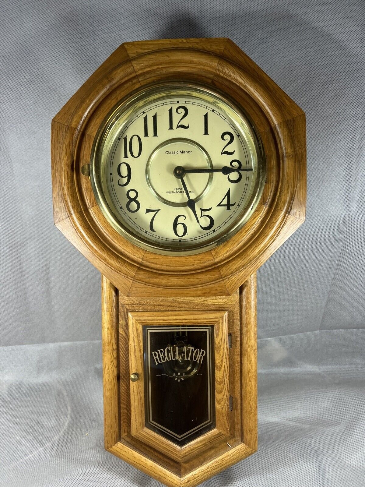 Regulator Classic Manor Wall Clock Westminster Chime Quartz Pendulum