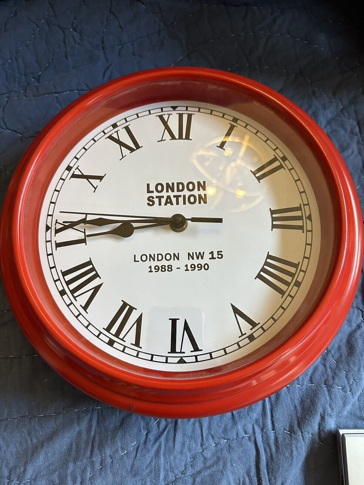 Replica London Station Red Round Large Wall Clock