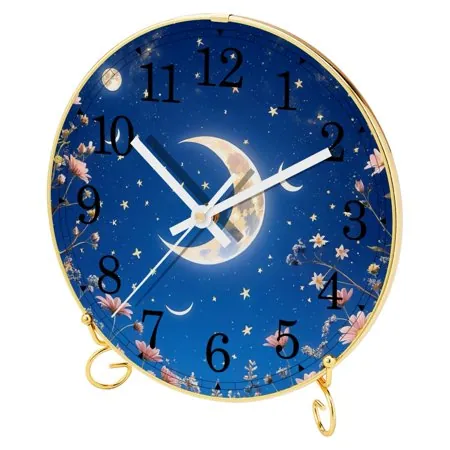 Retro Analog Clock, Desk Clock, Wall Clock, Silent Non Ticking Clock for Bedroom, Living Room