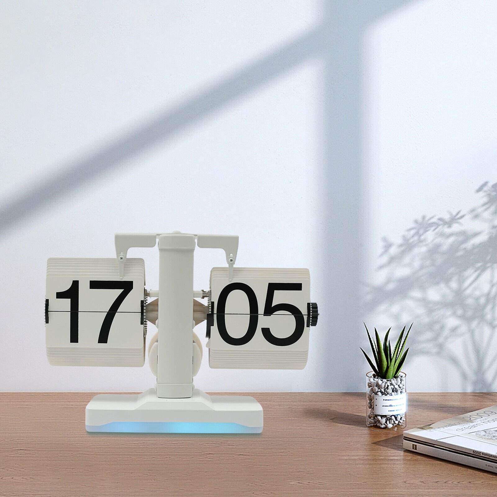 Retro Digital Flip Desk Clock LED Flip Mechanical Gear Flip Clock Vintage Gift