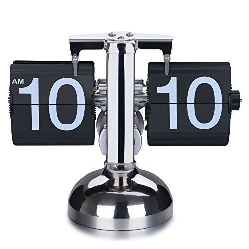 Retro Digital Flip Down Clock -Battery Powered Internal Gear Operated Clock f...