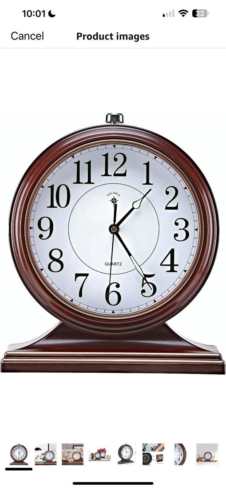 Retro Mantel Décor Desk Clocks, 10-inch Vintage Table Clocks, Brown