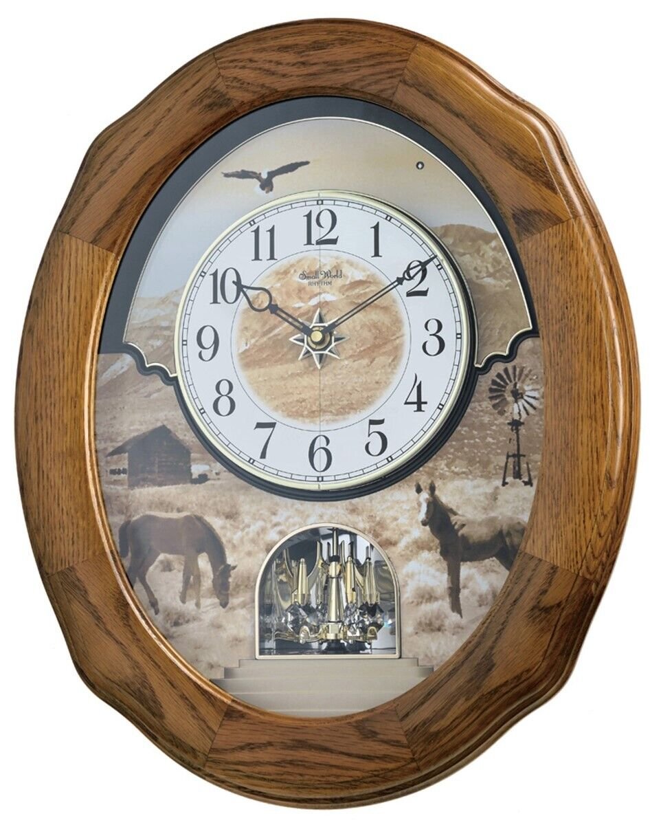 Rhythm Clock 4MH418WU06 20.7 x 16.6 in. Joyful Prairie Magic Motion Clock