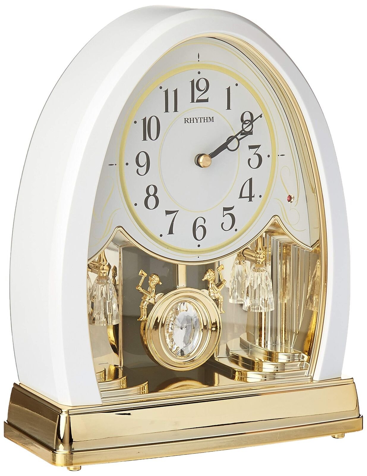 Rhythm Clocks "Joyful Crystal Pearl" Musical Mantel Clock