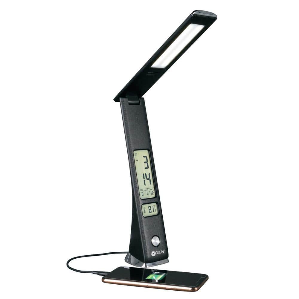 Rise 12 in. LED Desk Lamp with Digital Display, Black
