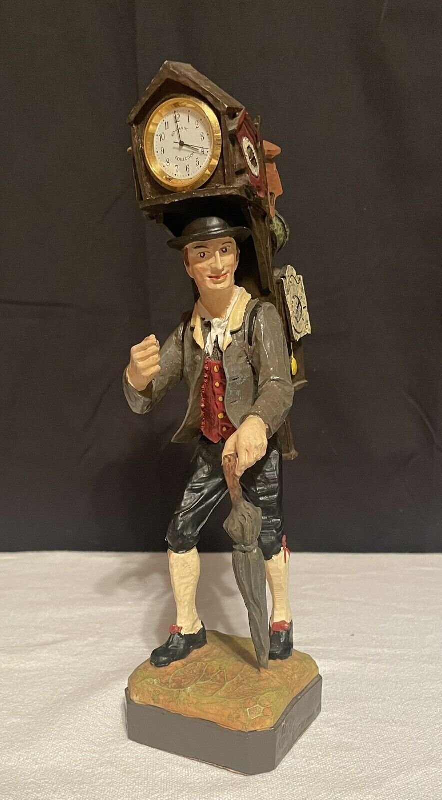 River City Clock Peddler Statue Romantic Collection With Quartz Clock