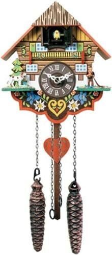 River City Clocks Musical Multi-Colored Quartz Cuckoo Clock - 8 Inches Tall -...