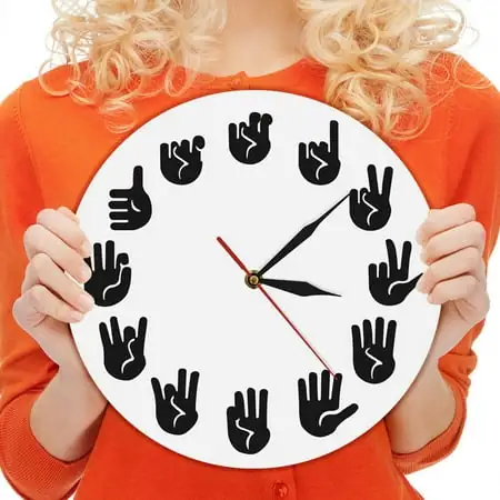 rolex wall clock blue kitchen decor rechargeable digital clock Personalized Circular Sign Language