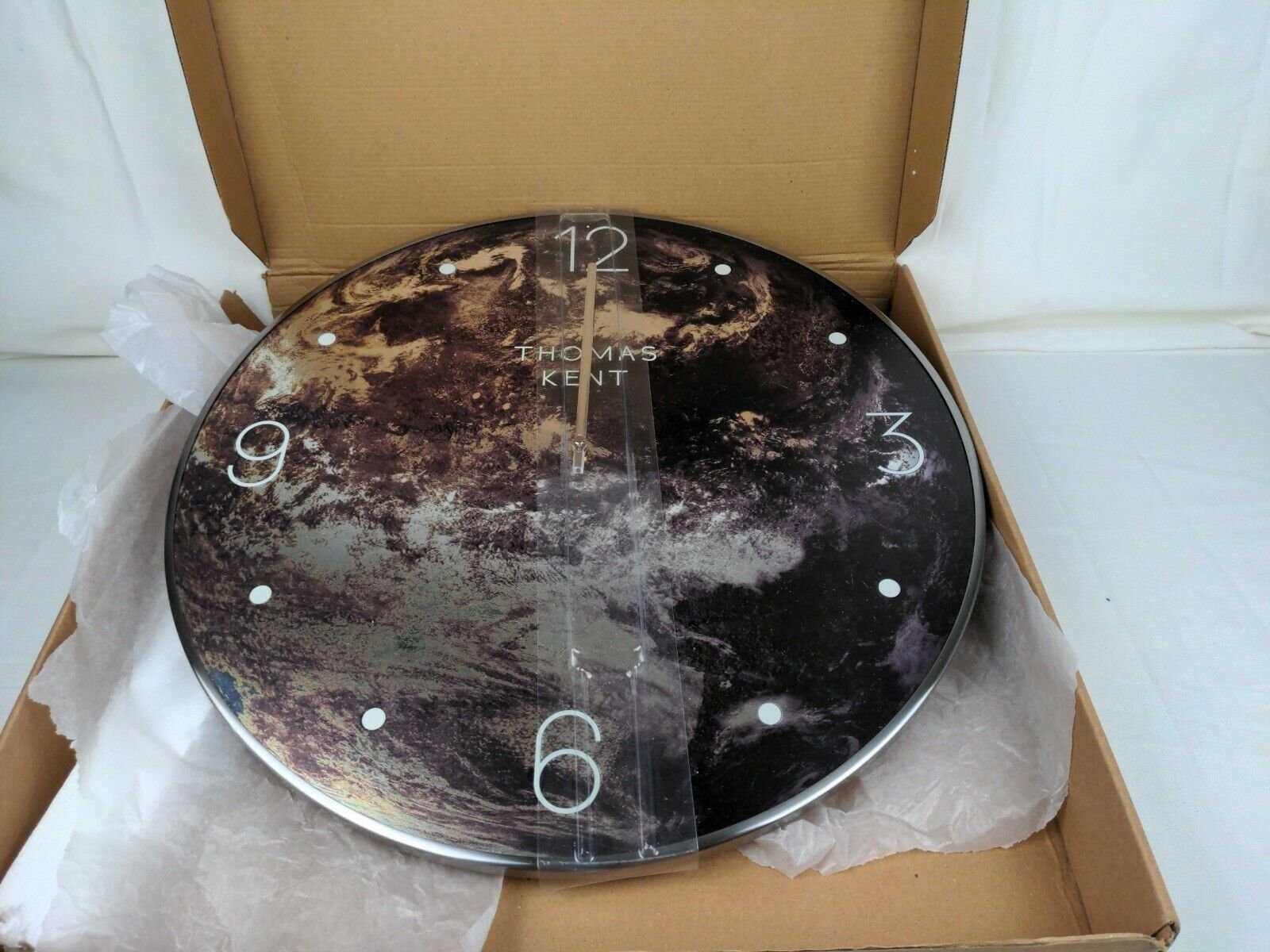 Round Thomas Kent, Vintage Moon Space 19.69" Wall Clock New!