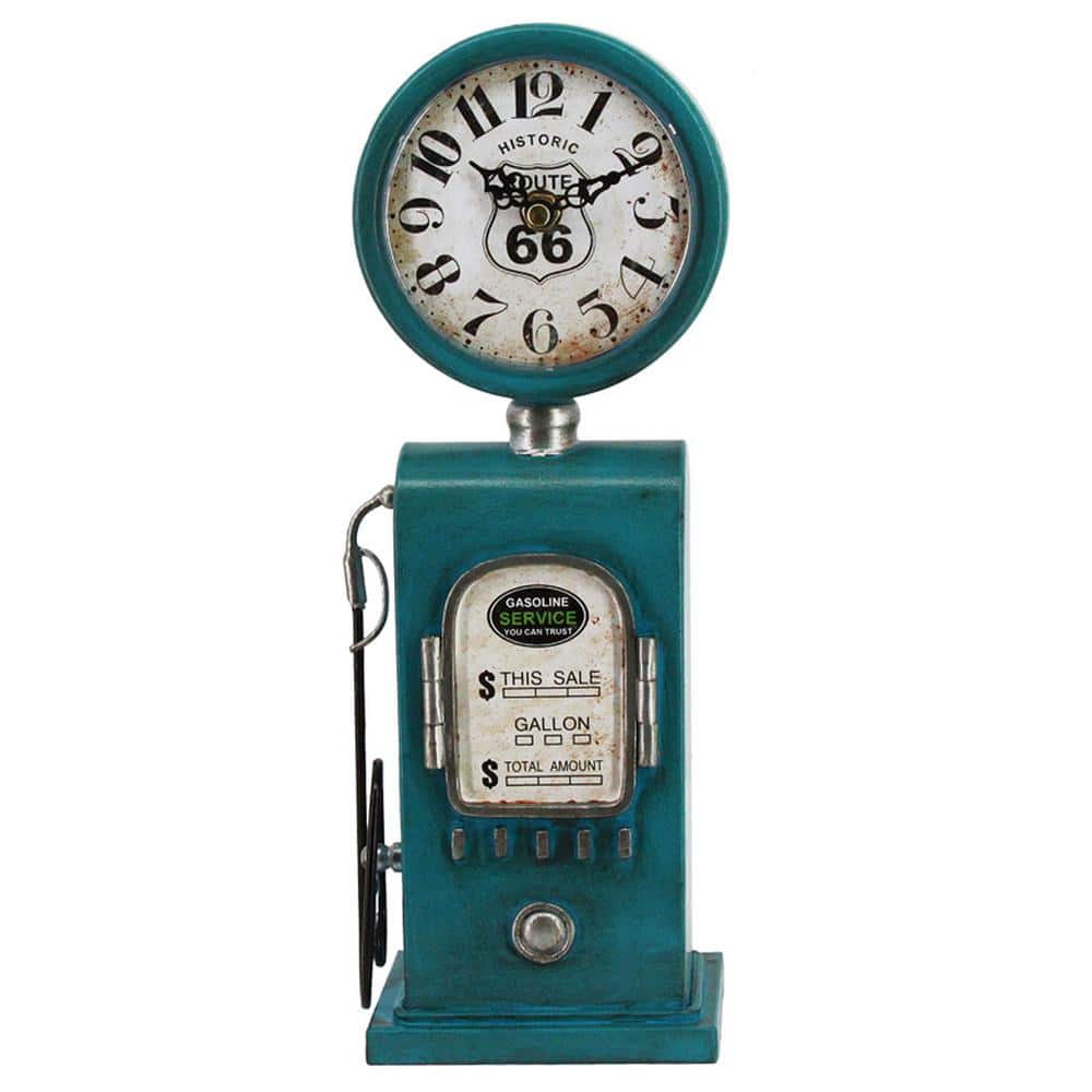 Route 66 Blue Table Top Clock