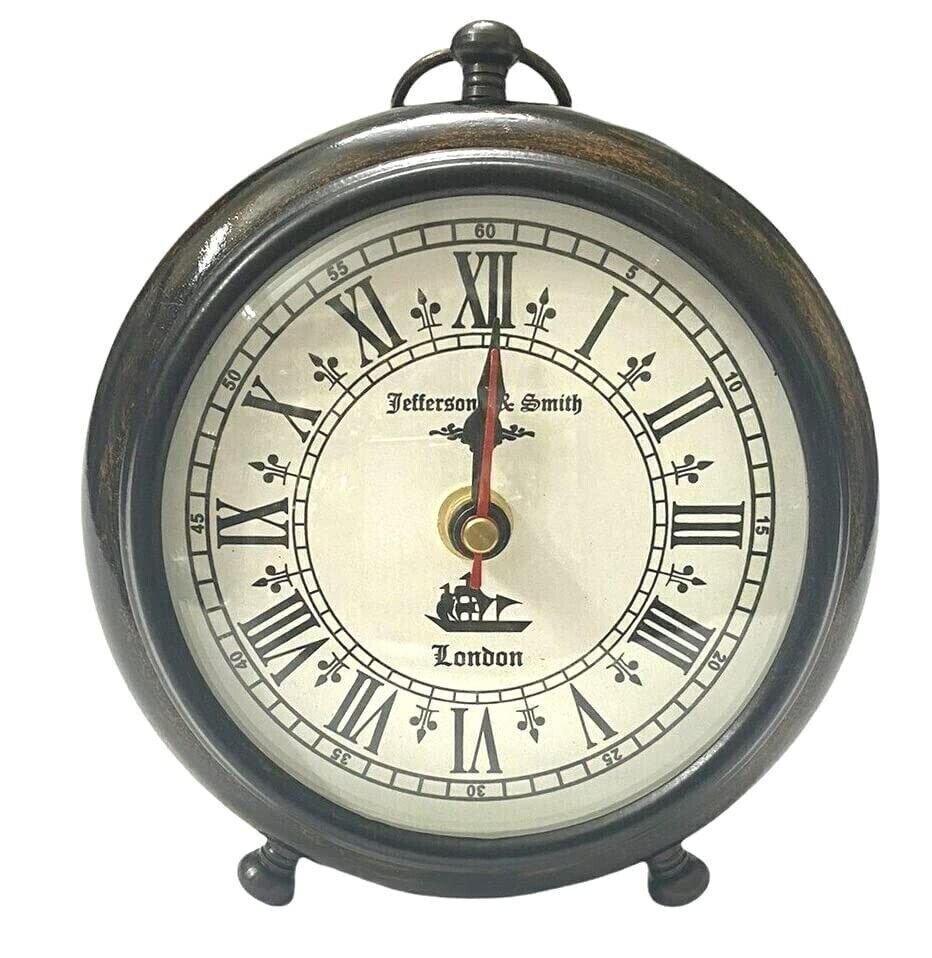 Royal Navy Desk Clock Handmade Wooden 5" Table Top Clock Hanging Clock Decor