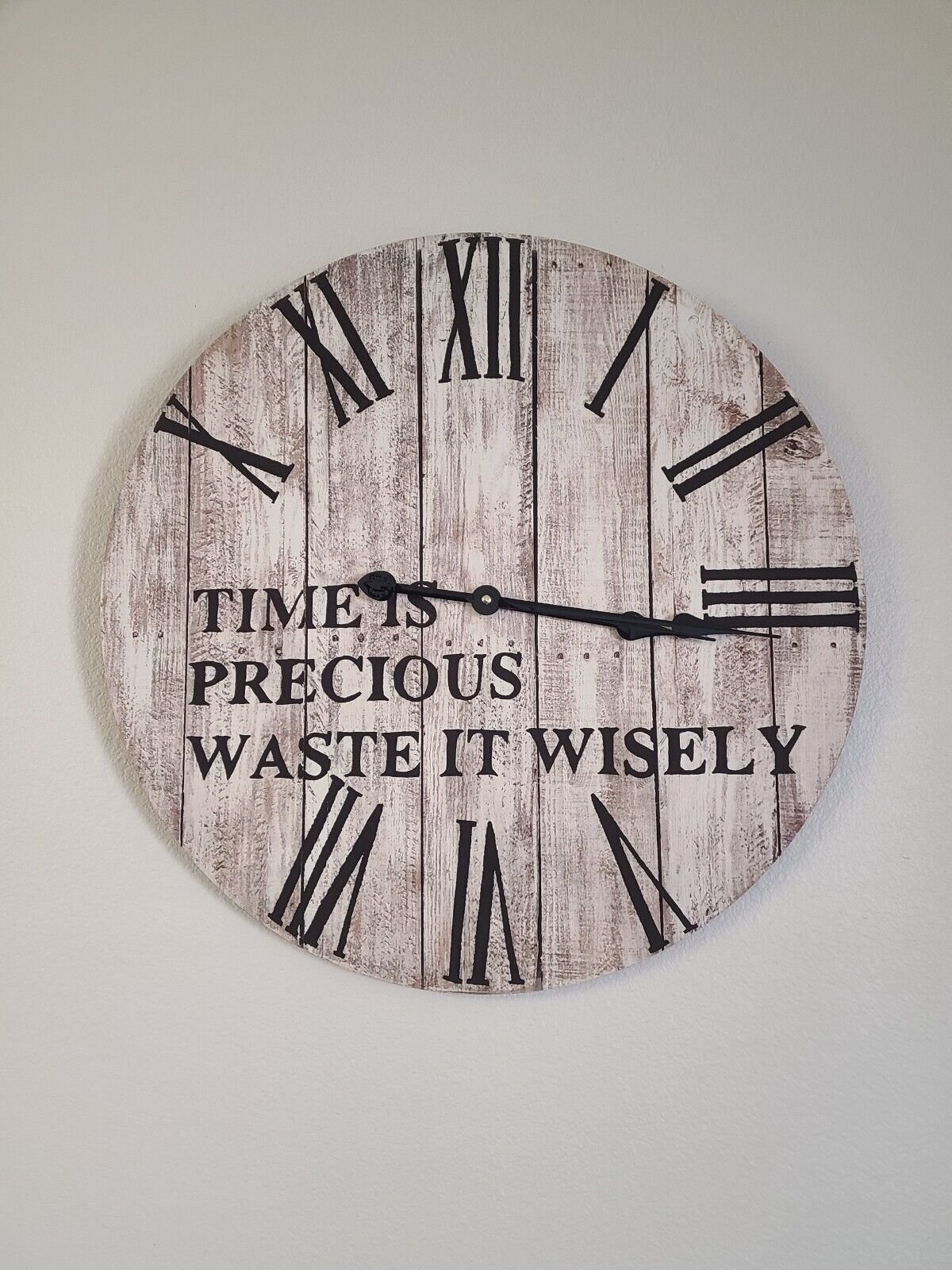 Rustic 24" Oversized Wooden Shiplap Clock , Farmhouse Oversized Wallclock