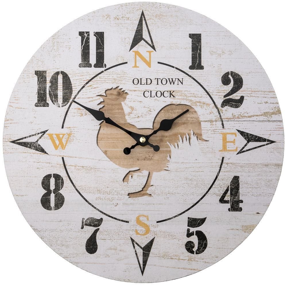 Rustic Rooster Wall Clock