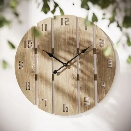 Sage Timber Natural Tone Round Wood Wall Sage Timber Natural Tone Round Wood Wall Clock image