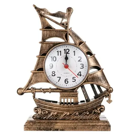 Sailboat Sculpture Alarm Clock Luxury Retro Alarm Clock Novelty Table Desk Clock featured image