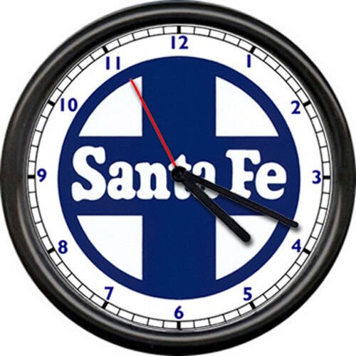 Santa Fe Lines Retro Railroad Train Tracks Crossing Conductor Sign Wall Clock
