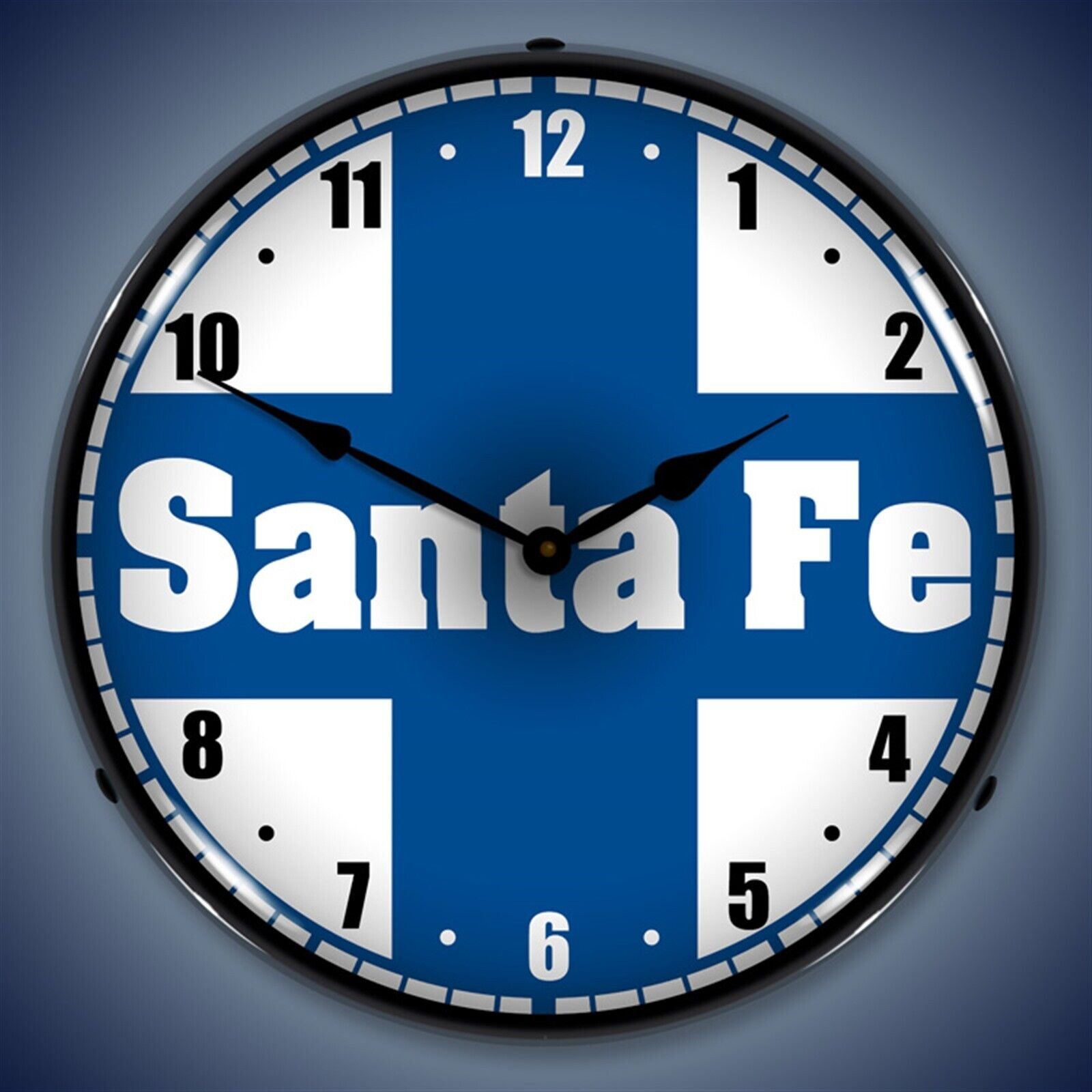 Santa Fe Railroad Wall Clock, LED Lighted