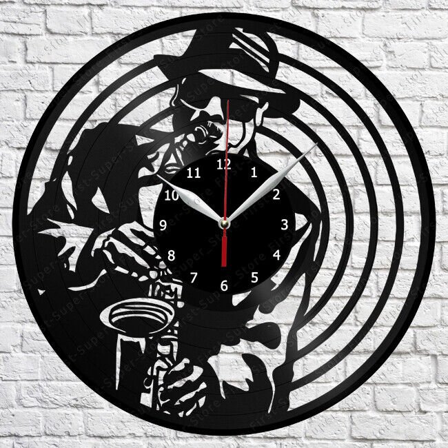 Saxophone Vinyl Record Wall Clock Art Decor Original Gift 12" 30cm 1783