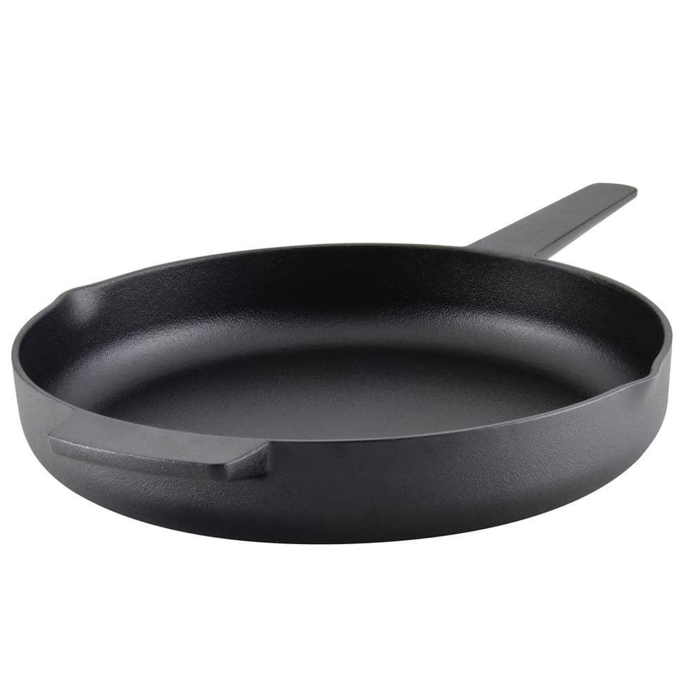 Seasoned Cast Iron 12 in. Cast Iron Frying Pan Black