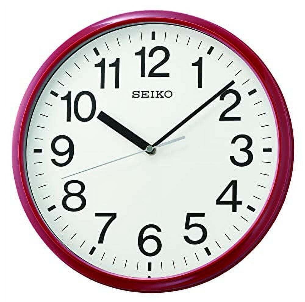 Seiko 12 in. Business Wall Clock, Red Analog Quartz QXA756RLH USA