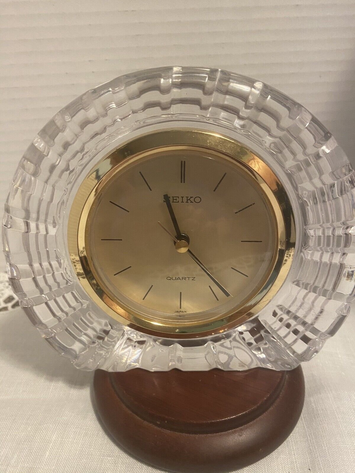 Seiko 24 Lead Crystal Heavy Battery Operated Mantel Clock