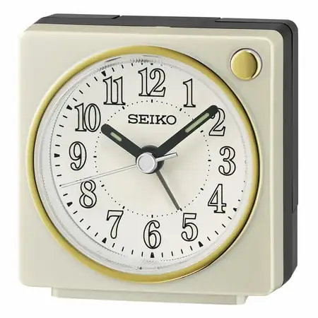 Seiko 2 . 6 inch Fuji II Bedside Beep Alarm Pearl White Traditional Analog Quartz Desk Clock QHE photo Seiko 2 . 6 inch Fuji II Bedside Beep Alarm Pearl White Traditional Analog Quartz Desk Clock QHE