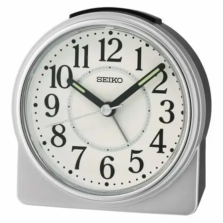 Seiko 4 inch Marui Beep Alarm Silver Analog Traditional Quartz Desk Clock QHE 198 SLH photo Seiko 4 inch Marui Beep Alarm Silver Analog Traditional Quartz Desk Clock QHE 198 SLH featured image