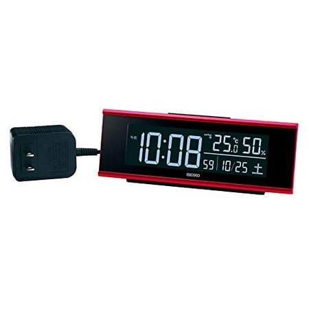 Seiko Clock Table Clock Radio Digital AC Type Color LCD Series C3 Red Metallic 63 x 174 x 46mm DL307R 02: Small Size