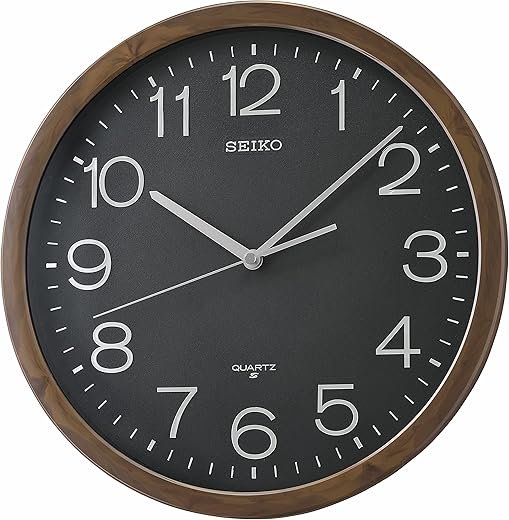 Seiko Shigato Wall Clock, Black