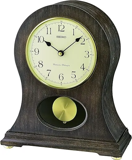 Seiko Tai Oak Veneer Mantel Clock with Dual Chime photo