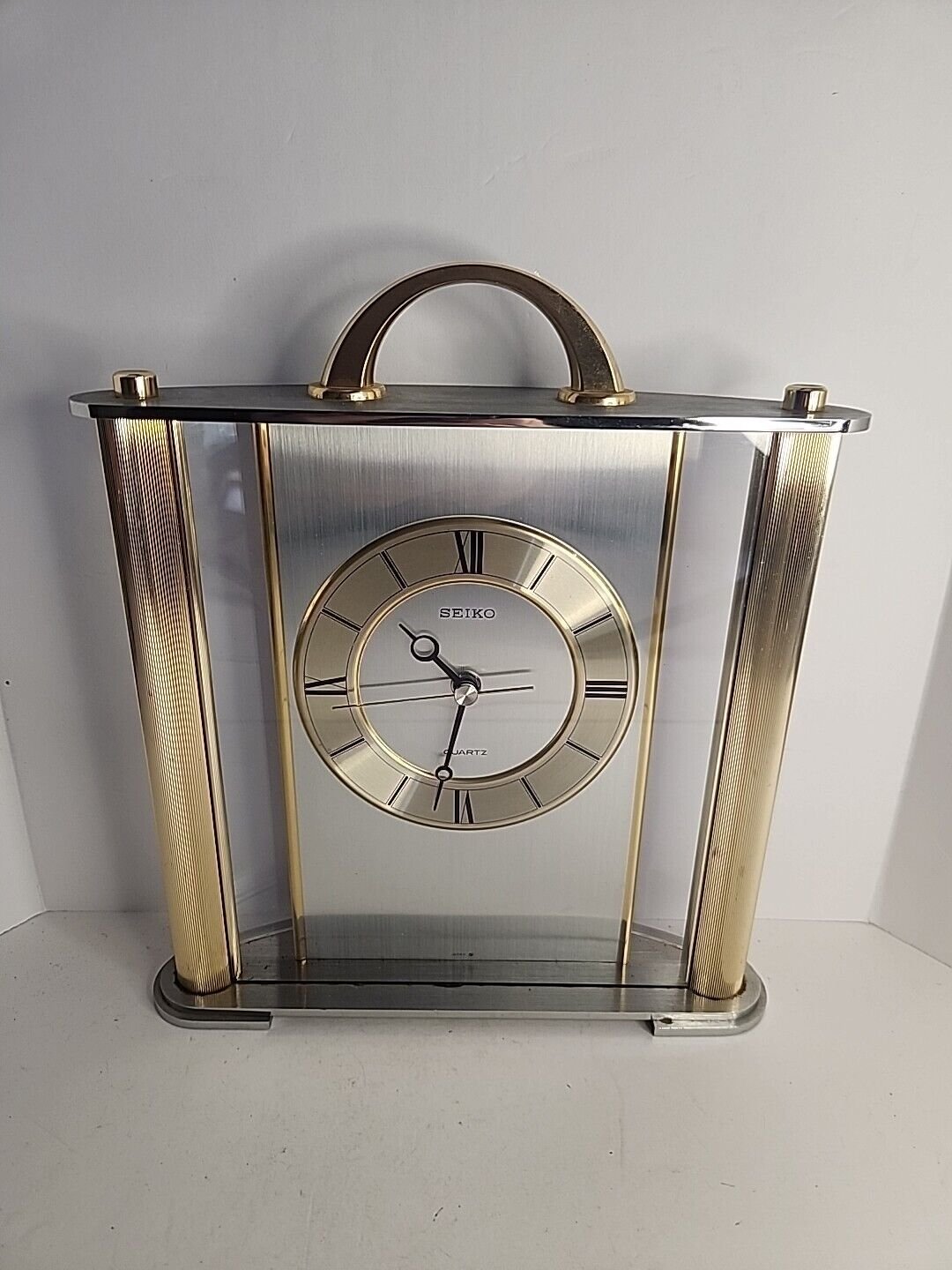 Seiko Vintage Brass Gold Mantle Clock