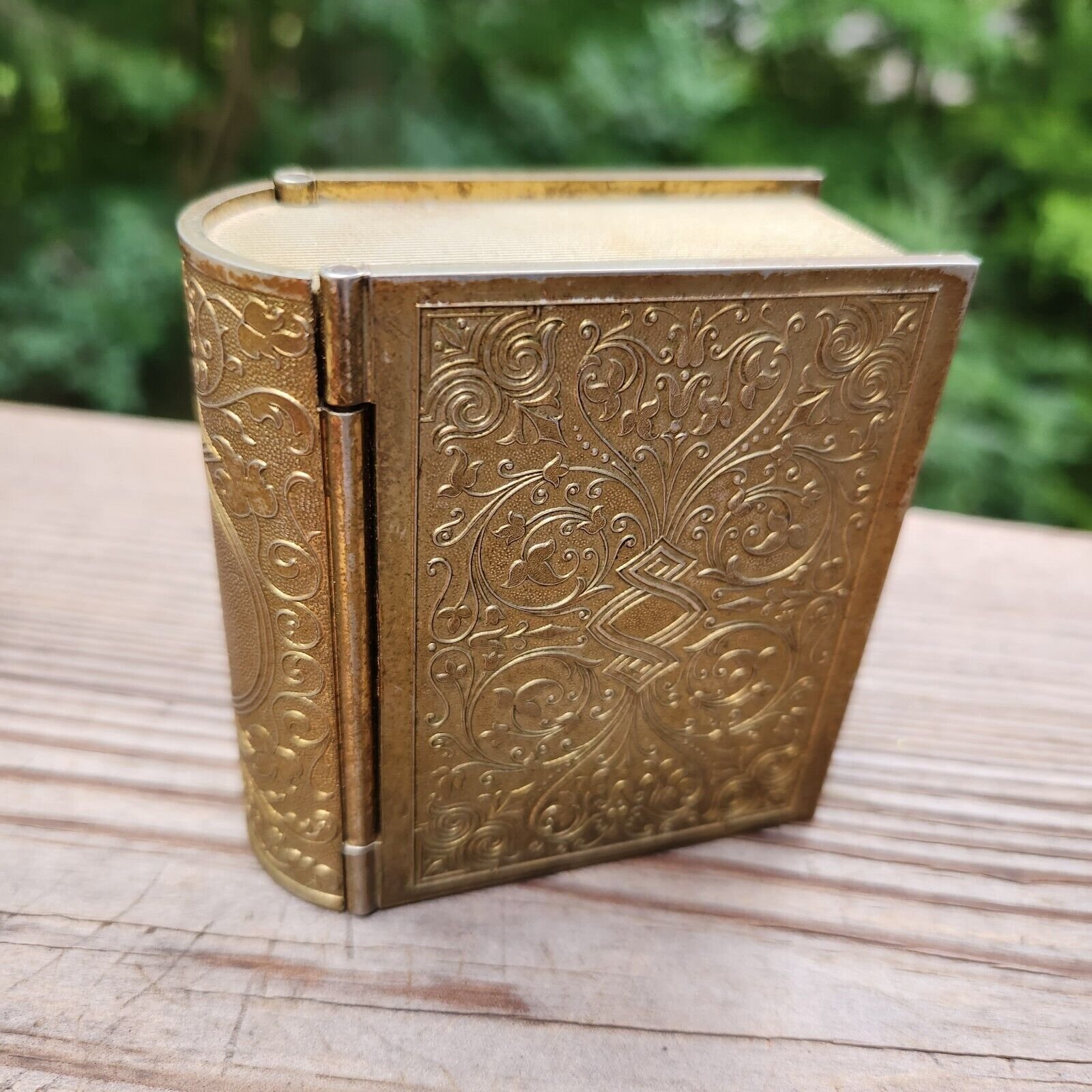 Seth Thomas Miniature Book Alarm Clock with Mother of Pearl Dial