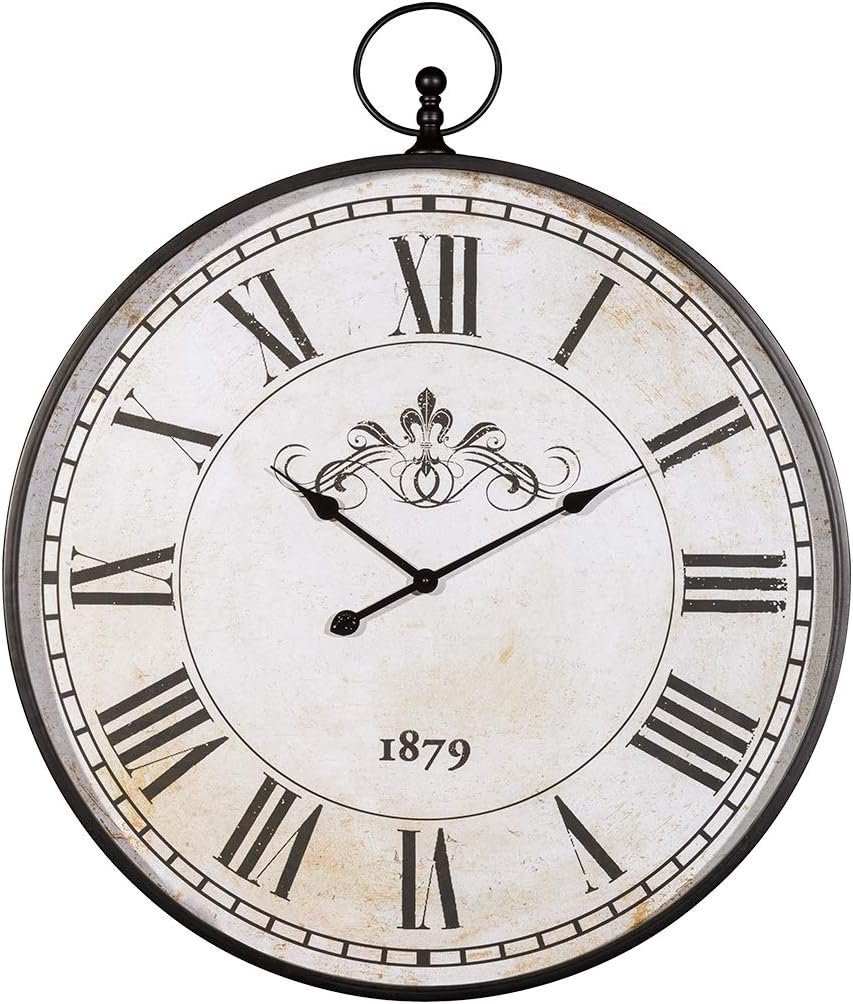 Signature Design by Ashley Augustina Traditional Round Metal Wall Clock, 31 x 37 in, Black