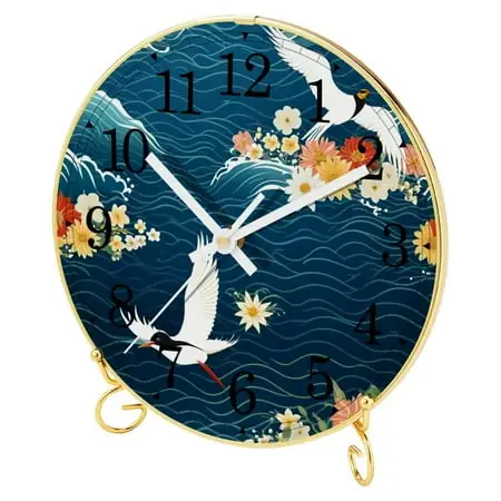 Silent Analog Desk Clock, Wall Clock, Clock for Bedroom, Non Ticking, Quartz Battery Operated